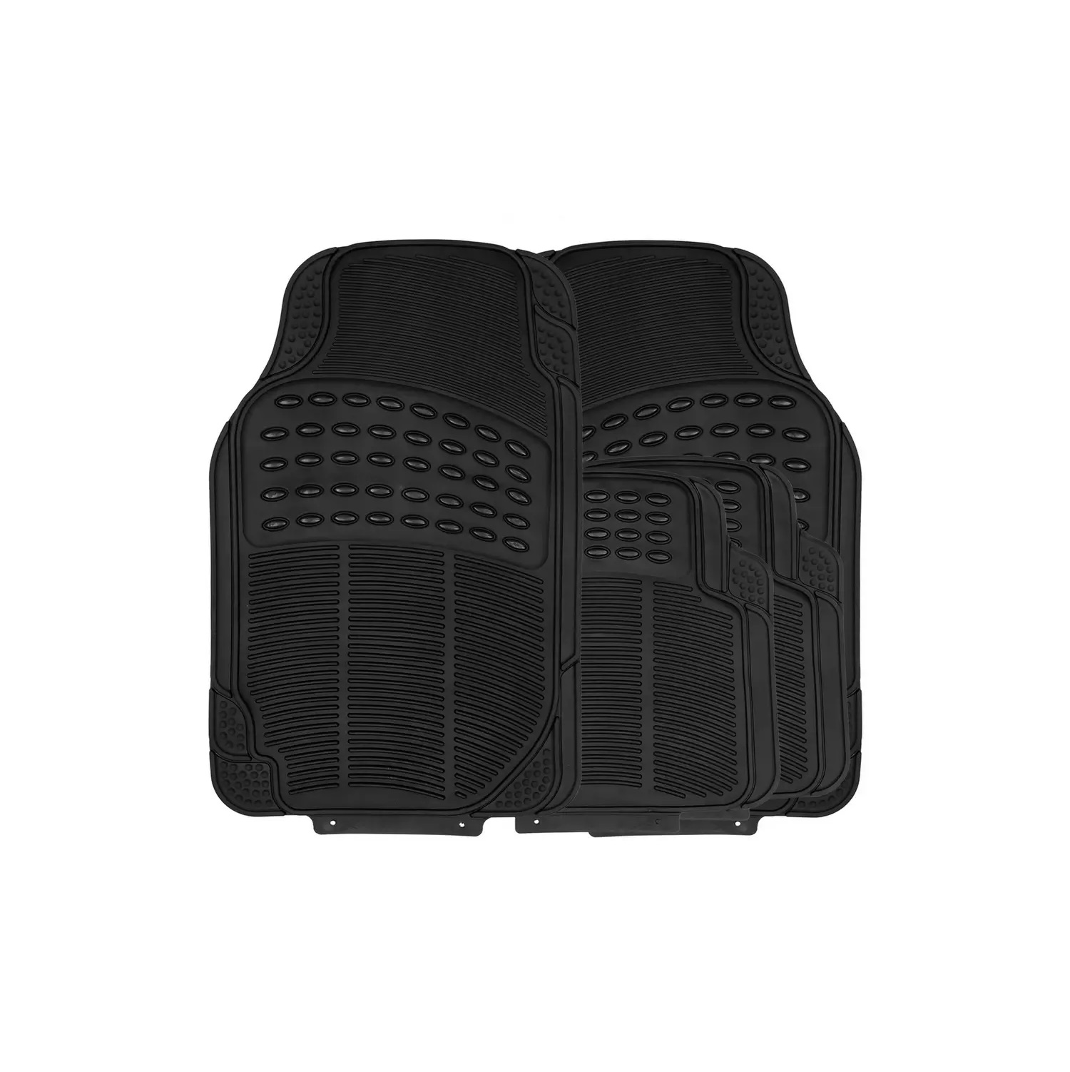 Streetwize 4-Piece Heavy-Duty & Trimmable Rubber Car Mat Set